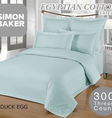 Simon Baker 300TC Flat Sheet Duck Egg