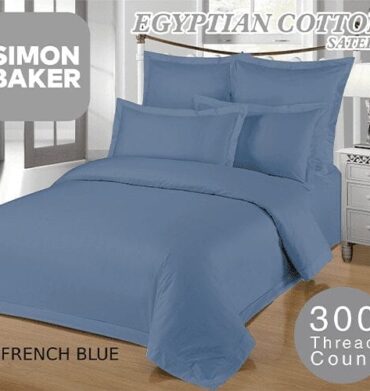 Simon Baker 300TC Flat Sheet French Blue