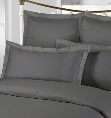 S. Baker 300TC Oxford Satin Stitched P.Case Grey