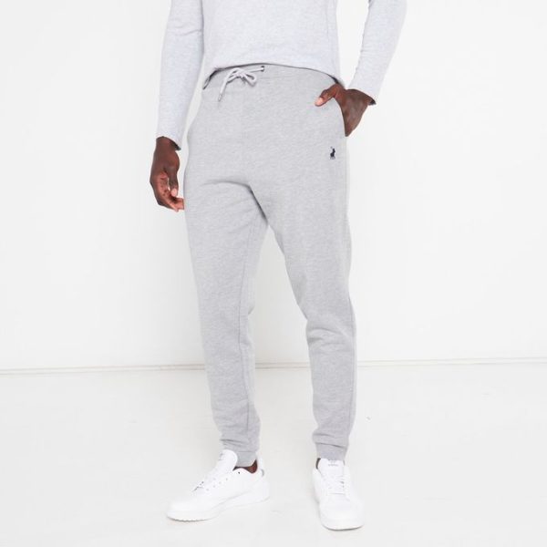 Polo Cuffed Fleece Jogger - Grey Melange