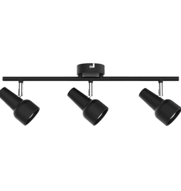 BS S165/3 Matt Black and Polished Chrome Spotlight