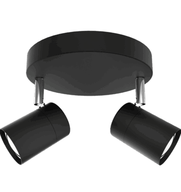 BS S167/2 Matt Black and Polished Chrome Spotlight