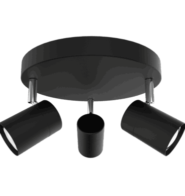 BS S167/3 Matt Black and Polished Chrome Spotlight