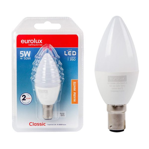 EUROLUX G1125WW 5w B15 LED Candle Dimmable