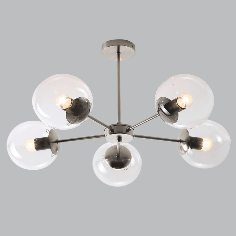 BS CH537/5 Metal and Clear Glass