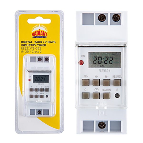 RE521 Digital Industry Timer 24hr/ 7 Days 8 On/Off