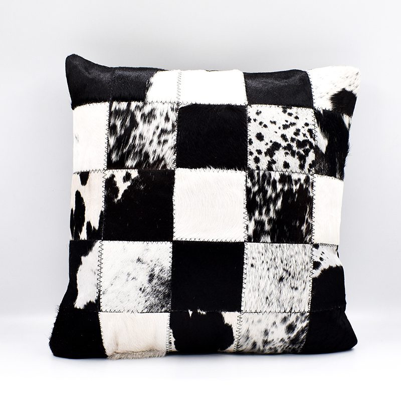 Nguni Scatter Cushion Black and White Checkered
