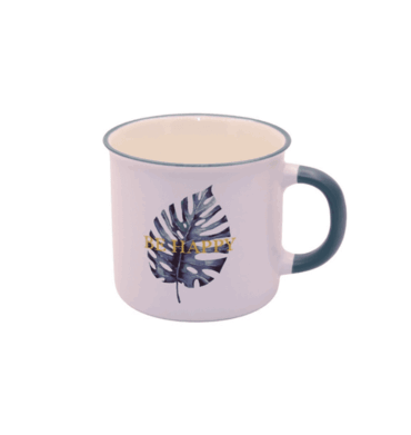 Single Leaf Ceramic Mug - Be Happy BPM4722AR108C