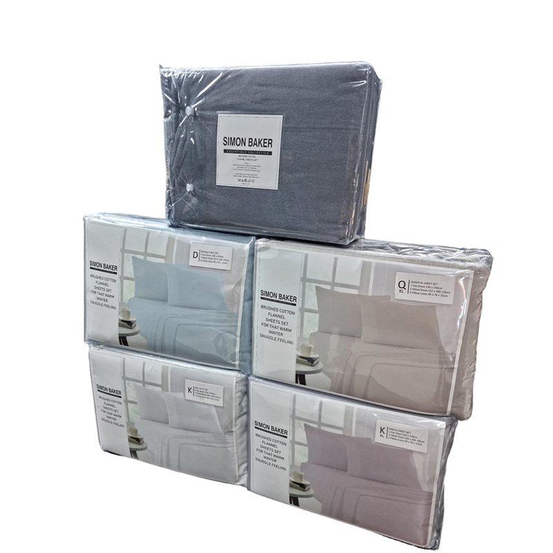 Cotton Flannel Sheet Set -White