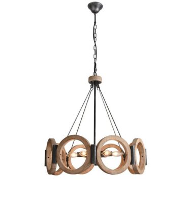 S.L ELR-4062-BSW Round Ring Wood Chandelier