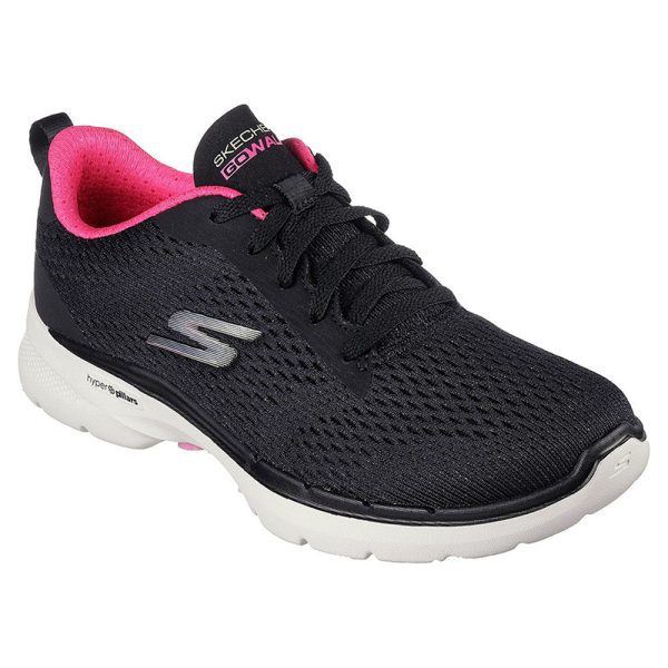 Skechers Go Walk 6 Black/Hot Pink Shoes