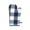 Linen House Revana Check Navy Oven Mitt Glove