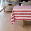 Linen House Revana Stripe Red Tablecloth