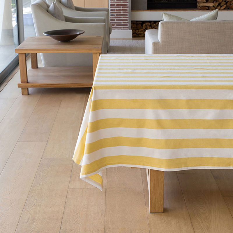 Linen House Revana Stripe Yellow Tablecloth