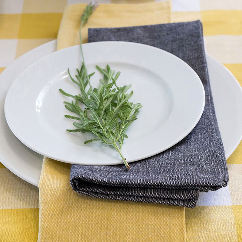 Revana Chambray Black 4 Pack Napkins