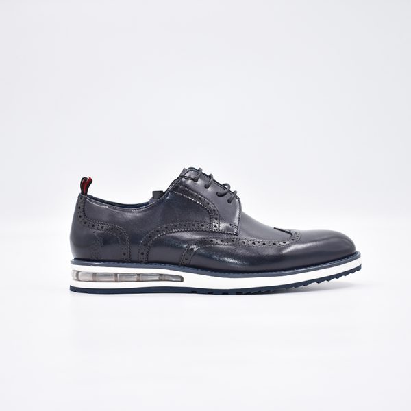 Polo Leather Brogue Casual Lace Up Navy