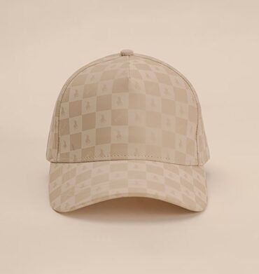 Polo 5 Panel Block Monogram Cap - Off White