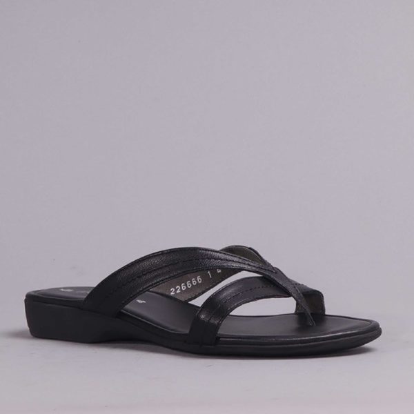 Froggie Wider Fit Crossover Sandal in Black – 12436 - Image 3