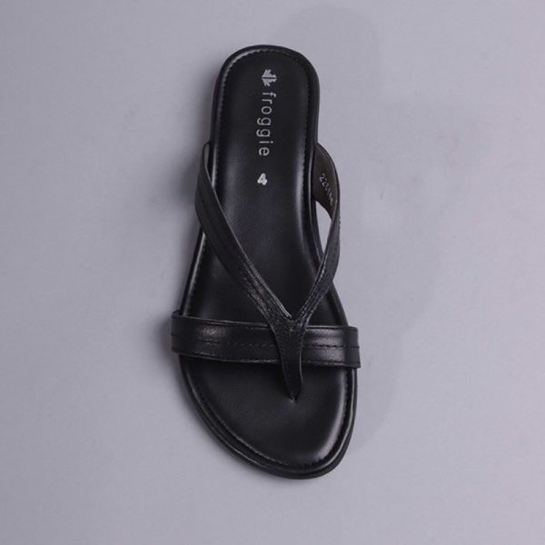 Froggie Wider Fit Crossover Sandal in Black – 12436 - Image 2