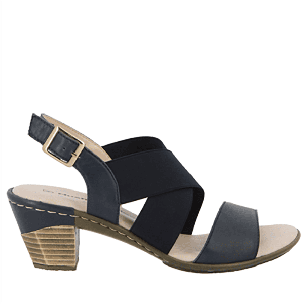 Hush Puppies Kunis Burnished Block Heel Navy