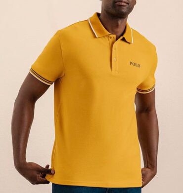 Polo Logo Tipped Short Sleeve Golfer Mustard