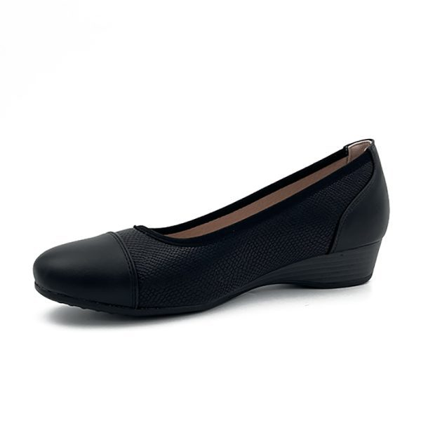 Hush Puppies Rishelle Low Wedge Toe Cap - Black - Image 3