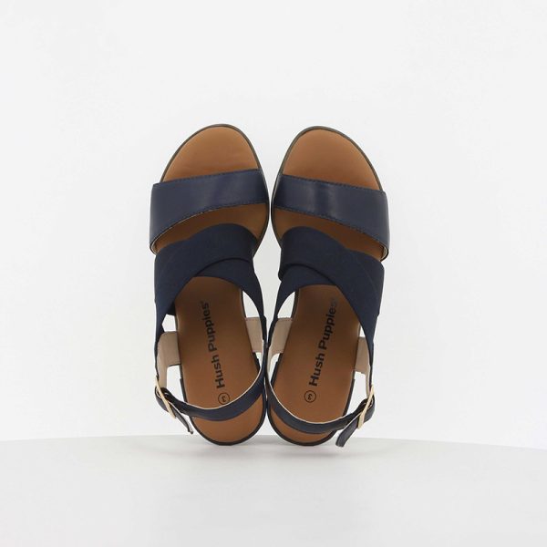 Hush Puppies Kunis Burnished Block Heel Navy - Image 4