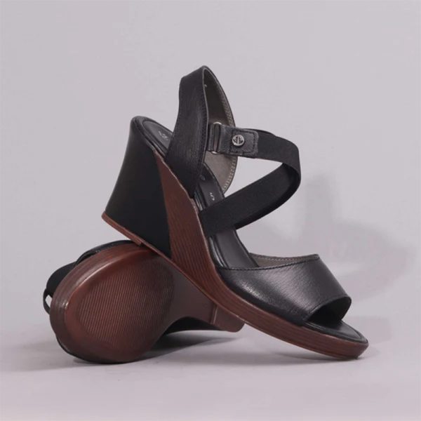 Froggie Crossover Wedge Sandal in Black - 12288 - Image 3