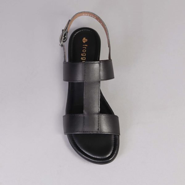 Froggie Slingback Flat Sandal in Black - 12505 - Image 2