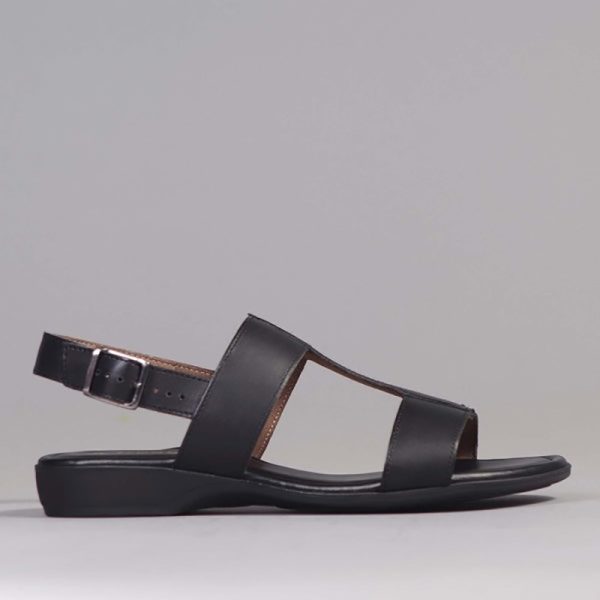 Froggie Slingback Flat Sandal in Black - 12505