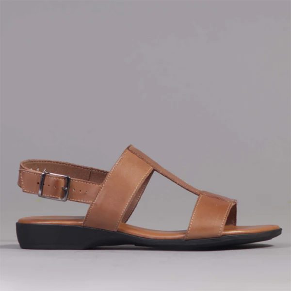 Froggie Slingback Flat Sandal in Whisky - 12505