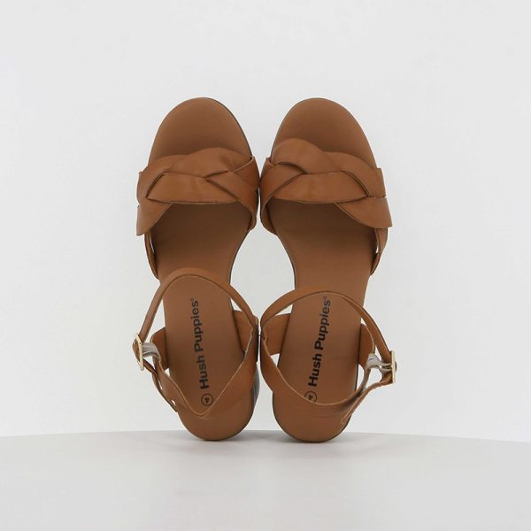 Hush Puppies Mary Marsh Block Heel Tan - Image 3