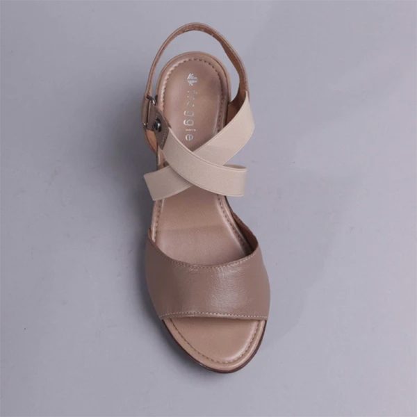 Froggie Crossover Wedge Sandal in Stone - 12288 - Image 4