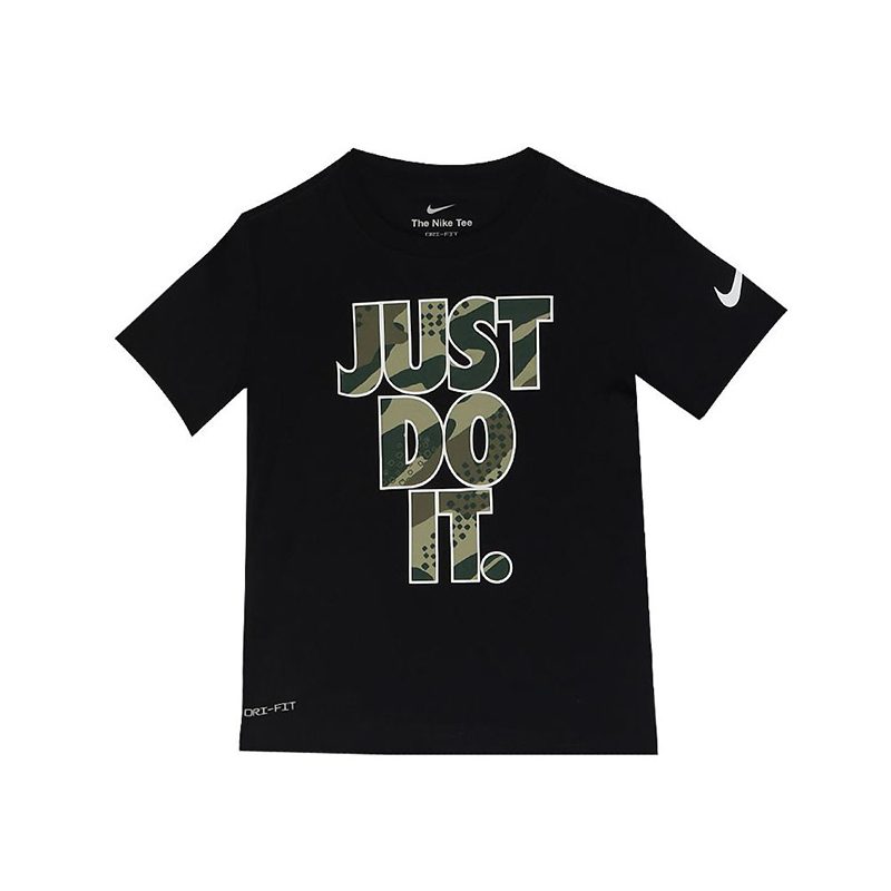 Nike Dri Fit Just Do It Tee Black Boys Tops 5 Years Polyester