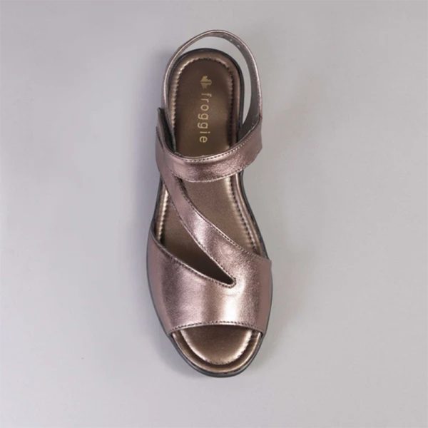 Froggie Velcro Sandal in Lead Metallic - 12538 - Image 4