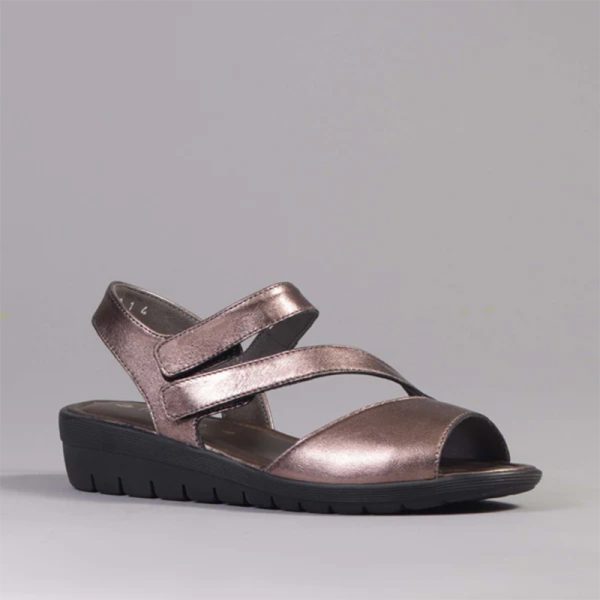 Froggie Velcro Sandal in Lead Metallic - 12538 - Image 2