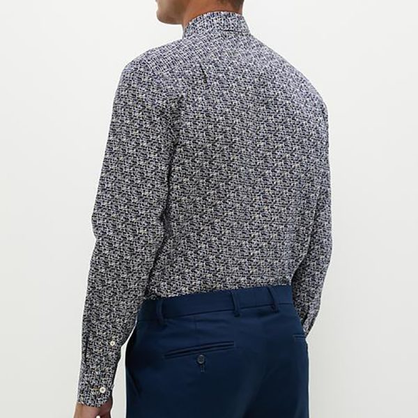 Polo Geometric Printed Long Sleeve Shirt Navy - Image 5