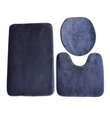 Waltex 3 Piece Memory Foam Bathmat Set Charcoal