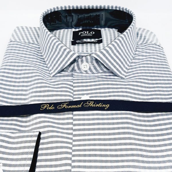 Polo Long Sleeve Shirt Micro Gingham Navy - Image 3