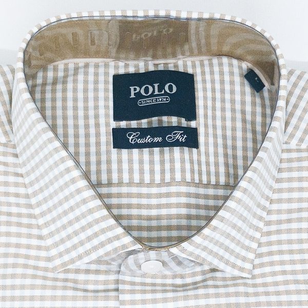 Polo Long Sleeve Shirt Micro Gingham Stone - Image 2