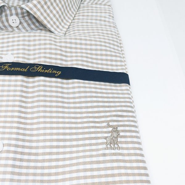 Polo Long Sleeve Shirt Micro Gingham Stone - Image 3