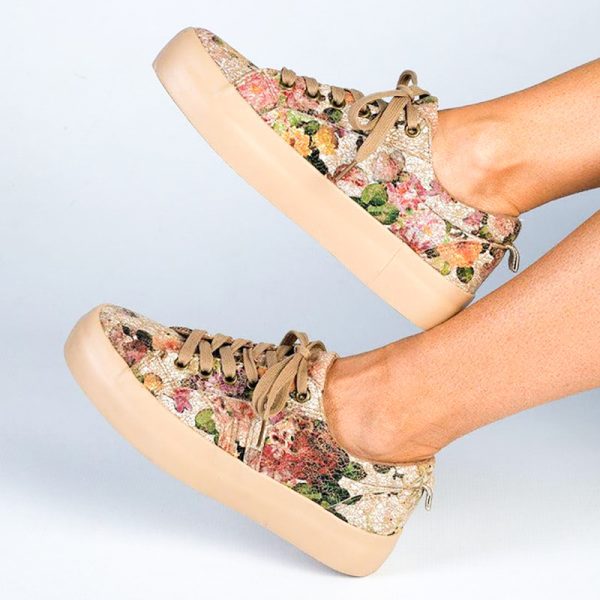 Hush Puppies Fordan Floral Toffee - Taupe - Image 4