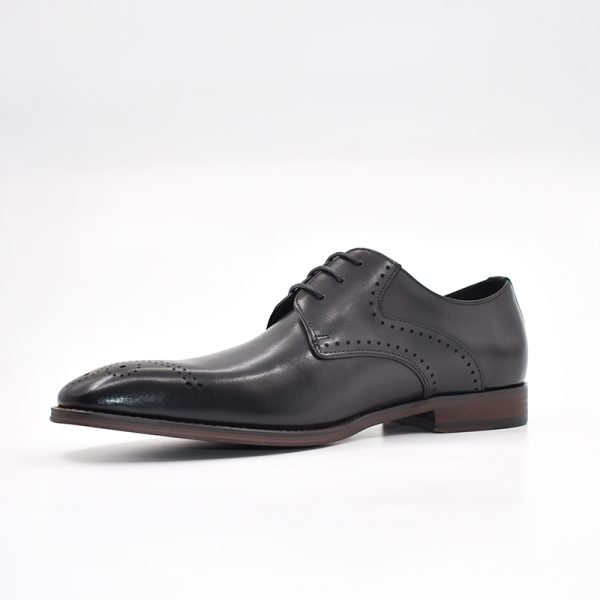 Polo Perforated Gibson Lace Up Black Shoes - Image 5