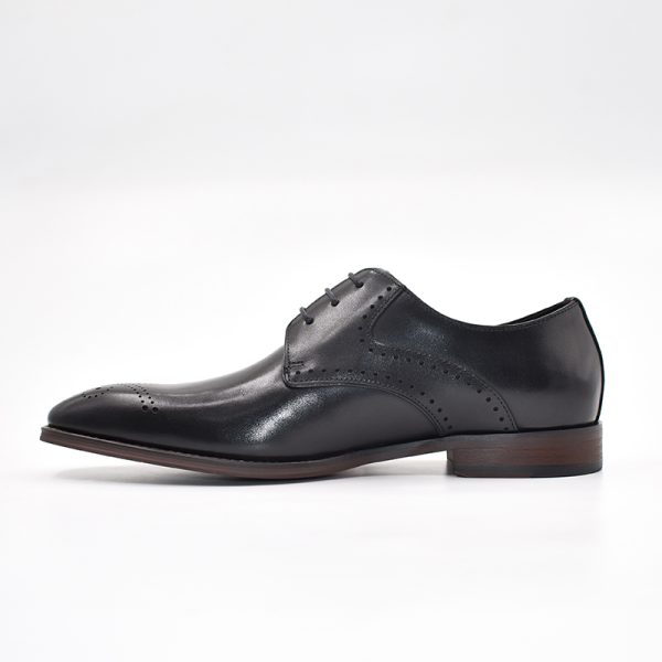 Polo Perforated Gibson Lace Up Black Shoes - Image 4