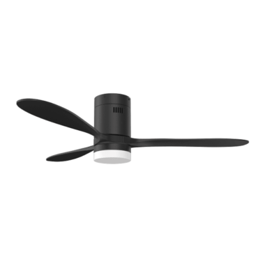 Solent Hugger Fan Black With Light Kit 1320mm