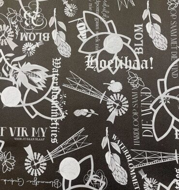 PVC Leather Afrikaans Vinyl  Black