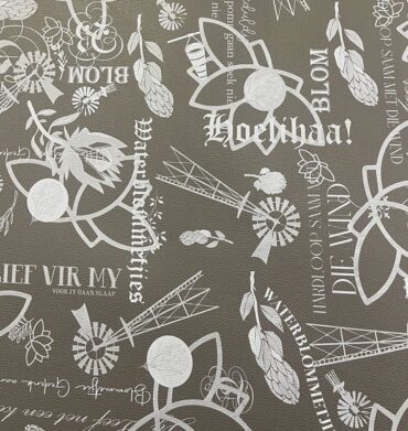 PVC Leather Afrikaans Vinyl Grey/White