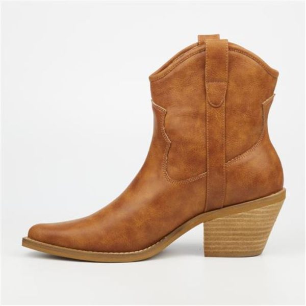 Miss Black Dutton1 Comboy Ankle Boot - Tan - Image 6