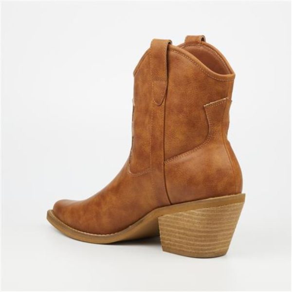 Miss Black Dutton1 Comboy Ankle Boot - Tan - Image 5