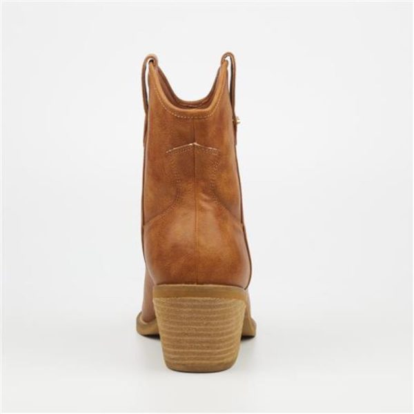 Miss Black Dutton1 Comboy Ankle Boot - Tan - Image 4